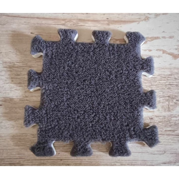 Sötétszürke színű pixel puzzleszőnyeg darab (15 x 15 cm)