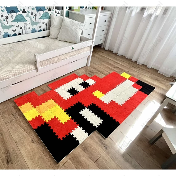 Sárga színű pixel puzzleszőnyeg darab (15 x 15 cm)