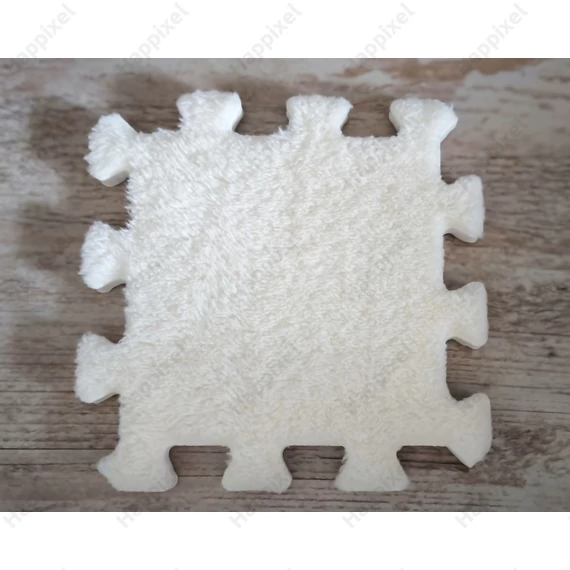 Fehér színű pixel puzzleszőnyeg darab (15 x 15 cm)
