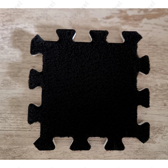 Fekete színű pixel puzzleszőnyeg darab (15 x 15 cm)